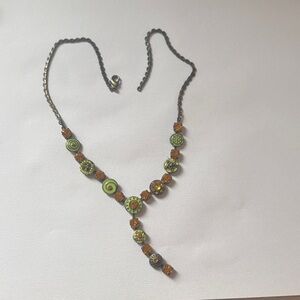 Elegant Green and Brown Beaded Necklace from India